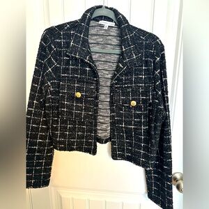 Chic Black and White Tweed Jacket
